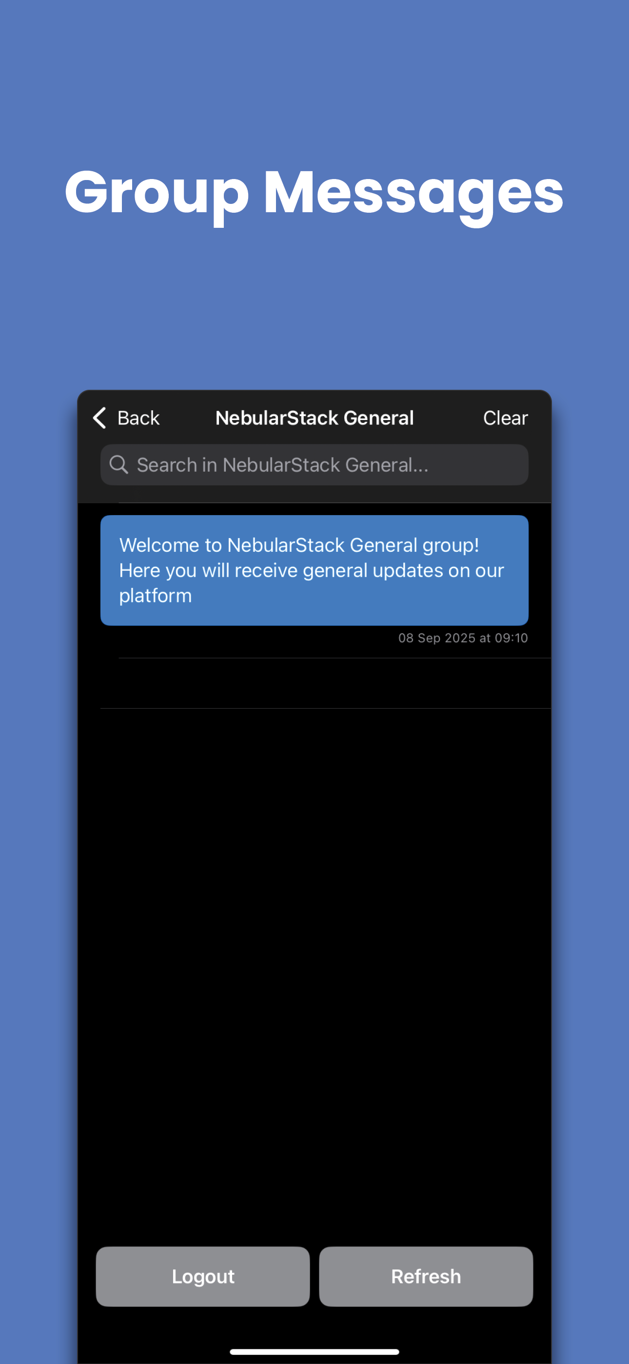NebulaPager messages screen